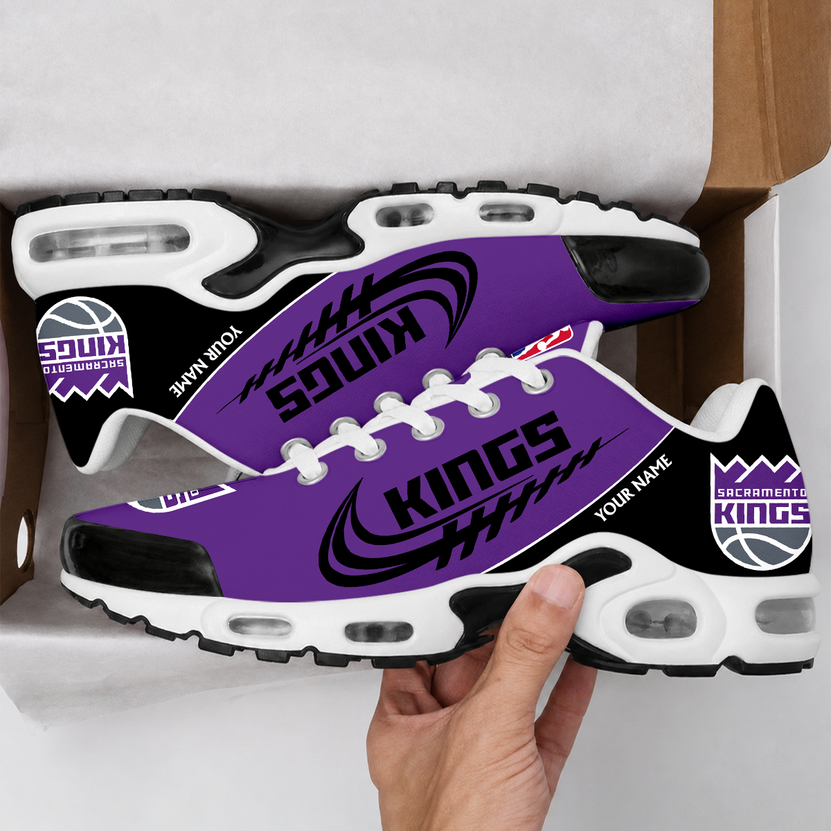 LIMITED EDITION - NEW CUSTOMIZED NBA16 SKI SACRAMENTO KINGS AIR MAX PLUS SNEAKERS