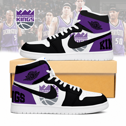 FINAL SALE - NEW CUSTOMIZED NBA16 SKI SACRAMENTO KINGS AIR JORDAN SNEAKERS