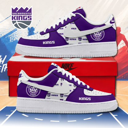 FINAL SALE - NEW CUSTOMIZED NBA16 SKI SACRAMENTO KINGS AF1 SNEAKERS