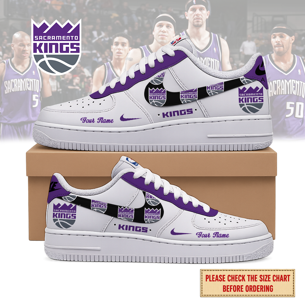 EXCLUSIVE EDITION - NEW CUSTOMIZED NBA16 SKI SACRAMENTO KINGS AF1 SNEAKERS