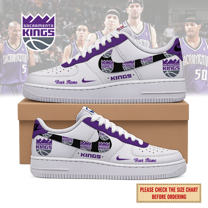 EXCLUSIVE EDITION - NEW CUSTOMIZED NBA16 SKI SACRAMENTO KINGS AF1 SNEAKERS