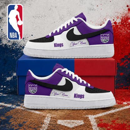 FINAL SALE - NEW CUSTOMIZED NBA16 SKI SACRAMENTO KINGS AF1 SNEAKERS