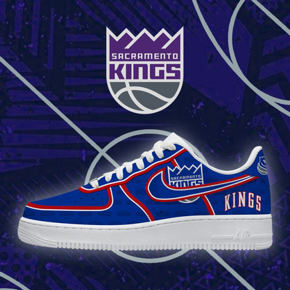FINAL SALE - NEW CUSTOMIZED NBA16 SKI SACRAMENTO KINGS AF1 SHOES