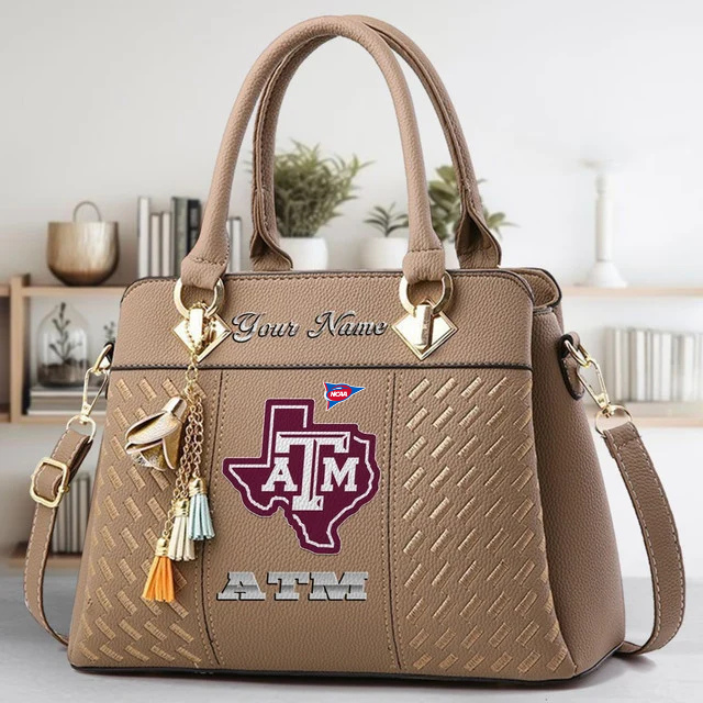 LIMITED EDITION - NEW CUSTOMIZED NCAA FBS16 TAA TX A&M AGGIES ZIP HANDBAG MULTICOLOR