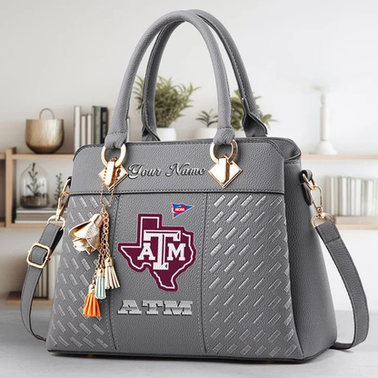 LIMITED EDITION - NEW CUSTOMIZED NCAA FBS16 TAA TX A&M AGGIES ZIP HANDBAG MULTICOLOR