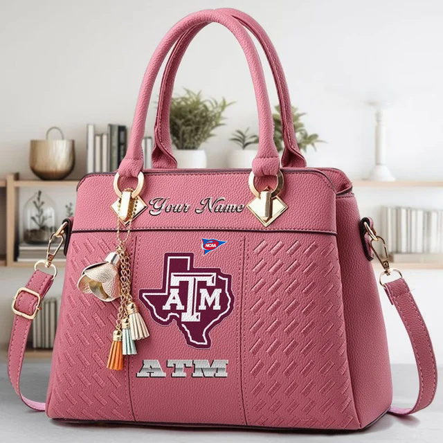 LIMITED EDITION - NEW CUSTOMIZED NCAA FBS16 TAA TX A&M AGGIES ZIP HANDBAG MULTICOLOR
