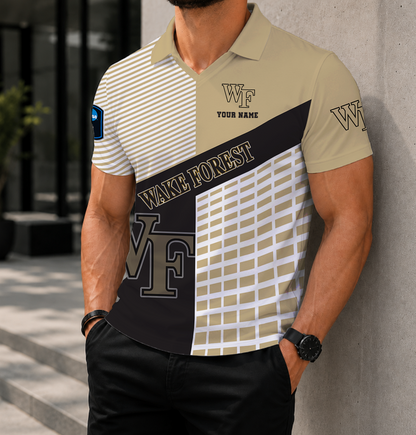 LIMITED EDITION - NEW CUSTOMIZED NCAA CFH16 WFD WAKE FOREST DEMON DEACONS POLO SHIRT