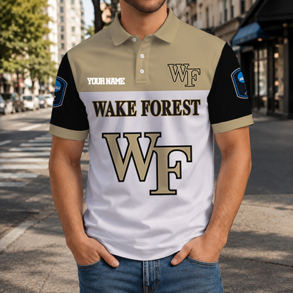 VIRAL EDITION - NEW CUSTOMIZED NCAA CFH16 WFD WAKE FOREST DEMON DEACONS POLO SHIRT, ZIP POLO SHIRT & T-SHIRTS