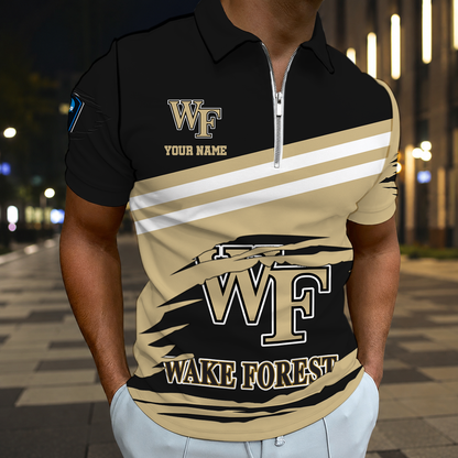 VIRAL EDITION - NEW CUSTOMIZED NCAA CFH16 WFD WAKE FOREST DEMON DEACONS POLO SHIRT, ZIP POLO SHIRT & T-SHIRTS