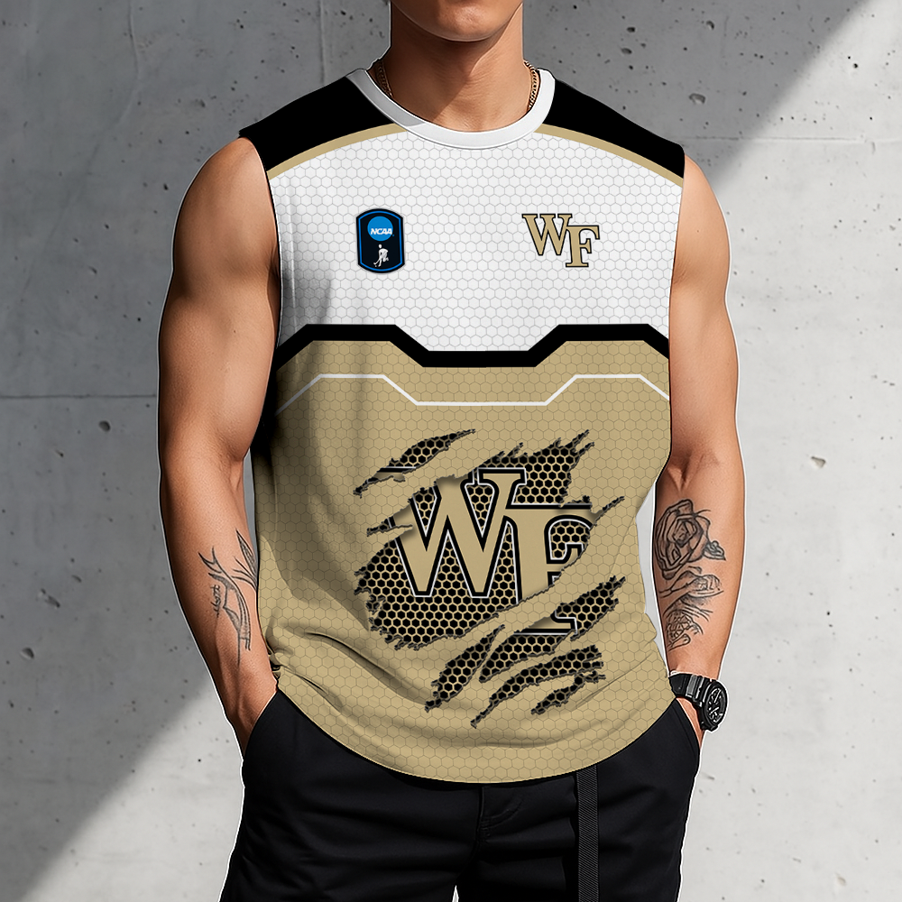 LIMITED EDITION - NEW CUSTOMIZED NCAA CFH16 WFD WAKE FOREST DEMON DEACONS MEN'S GYM SHIRT