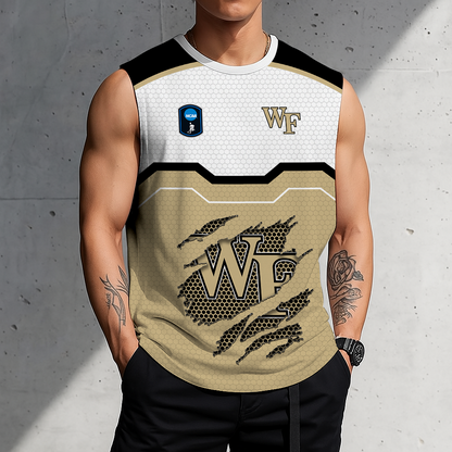 LIMITED EDITION - NEW CUSTOMIZED NCAA CFH16 WFD WAKE FOREST DEMON DEACONS MEN'S GYM SHIRT