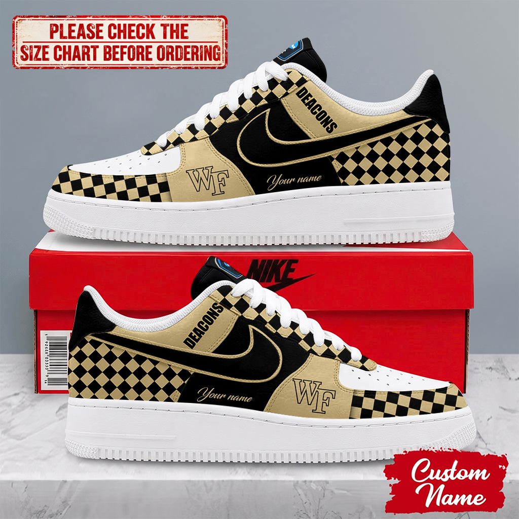 SPECIAL EDITION - NEW CUSTOMIZED NCAA CFH16 WFD WAKE FOREST DEMON DEACONS AF1 SHOES