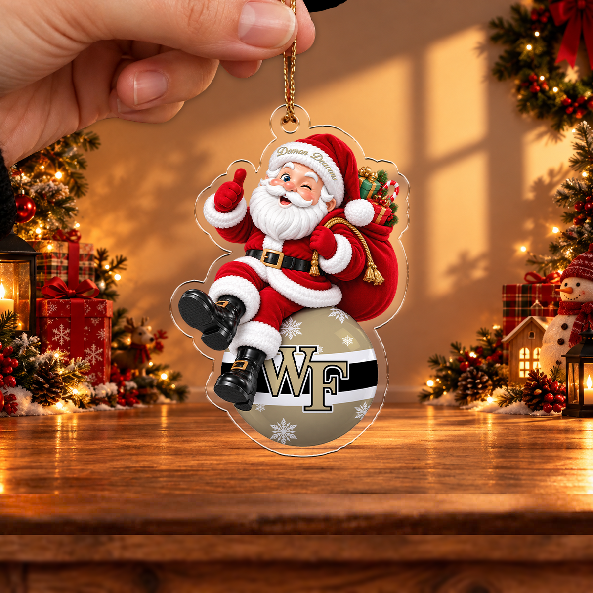 FLASH SALE - NEW CUSTOMIZED NCAA CFH16 WFD WAKE FOREST DEMON DEACONS CHRISTMAS ACRYLIC ORNAMENT