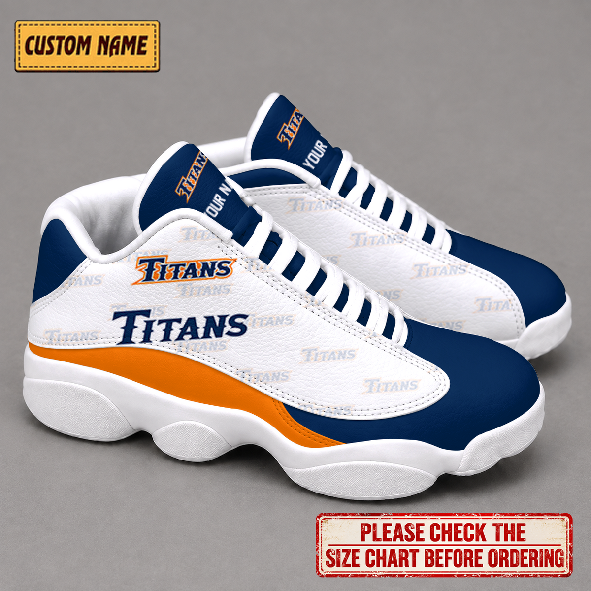 LIMITED EDITION - NEW CUSTOMIZED NCAA CWS16 CFT CAL STATE FULLERTON TITANS AIR JORDAN 13 LOW TOP SNEAKER