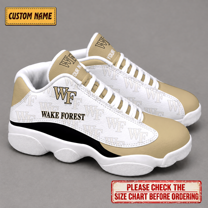 LIMITED EDITION - NEW CUSTOMIZED NCAA CFH16 WFD WAKE FOREST DEMON DEACONS AIR JORDAN 13 LOW TOP SNEAKER