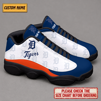LIMITED EDITION - NEW CUSTOMIZED NFL16 DTS DETROIT TIGERS AIR JORDAN 13 LOW TOP SNEAKER