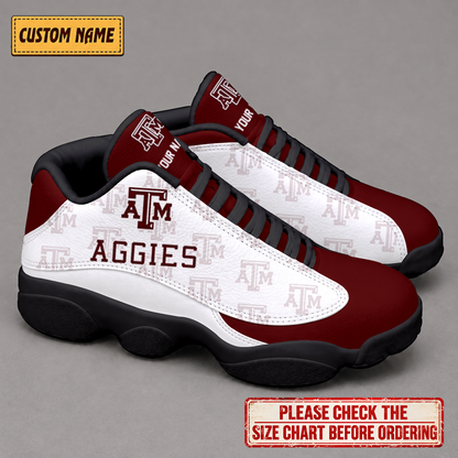 LIMITED EDITION - NEW CUSTOMIZED NCAA FBS16 TAA TEXAS A&M AGGIES AIR JORDAN 13 LOW TOP SNEAKER