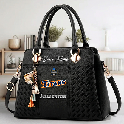 VIRAL EDITON - NEW CUSTOMIZED NCAA CWS16 CFT CS FULLERTON TITANS ZIP HANDBAG MULTICOLOR