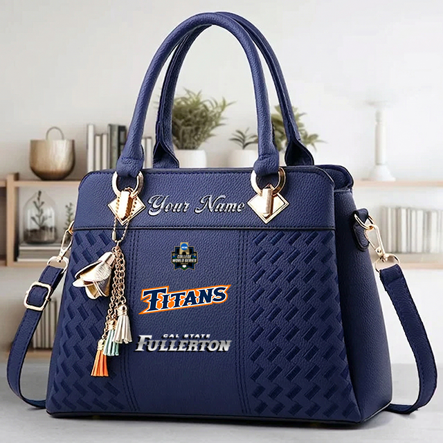 VIRAL EDITON - NEW CUSTOMIZED NCAA CWS16 CFT CS FULLERTON TITANS ZIP HANDBAG MULTICOLOR