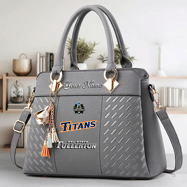 VIRAL EDITON - NEW CUSTOMIZED NCAA CWS16 CFT CS FULLERTON TITANS ZIP HANDBAG MULTICOLOR