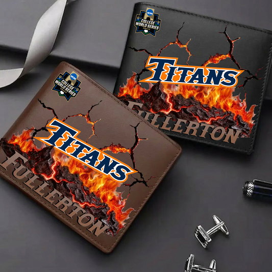 LIMITED EDITION - NEW CUSTOMIZED CWS NCAA16 CFT CS FULLERTON TITANS LEATHER WALLET