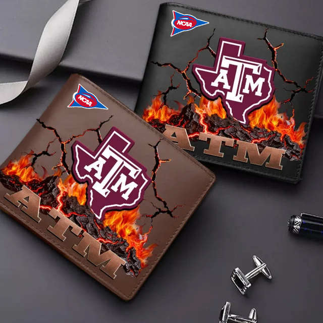 LIMITED EDITION - NEW CUSTOMIZED FBS NCAA16 TAA TX A&M AGGIES LEATHER WALLET