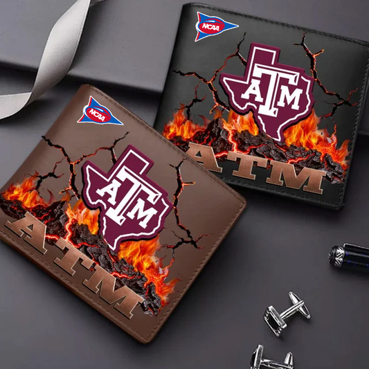 LIMITED EDITION - NEW CUSTOMIZED FBS NCAA16 TAA TX A&M AGGIES LEATHER WALLET