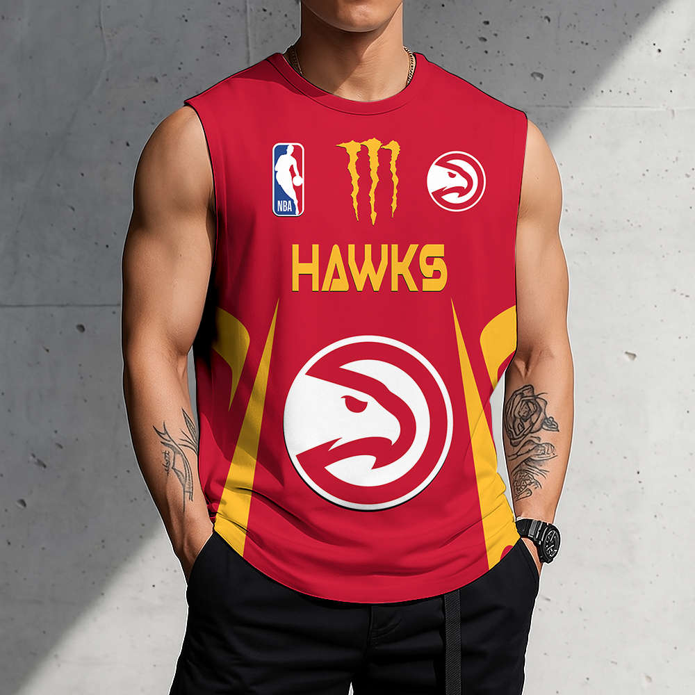 FINAL SALE - NEW CUSTOMIZED NBA17 AHA ATLANTA HAWKS MEN'S GYM SHIRT