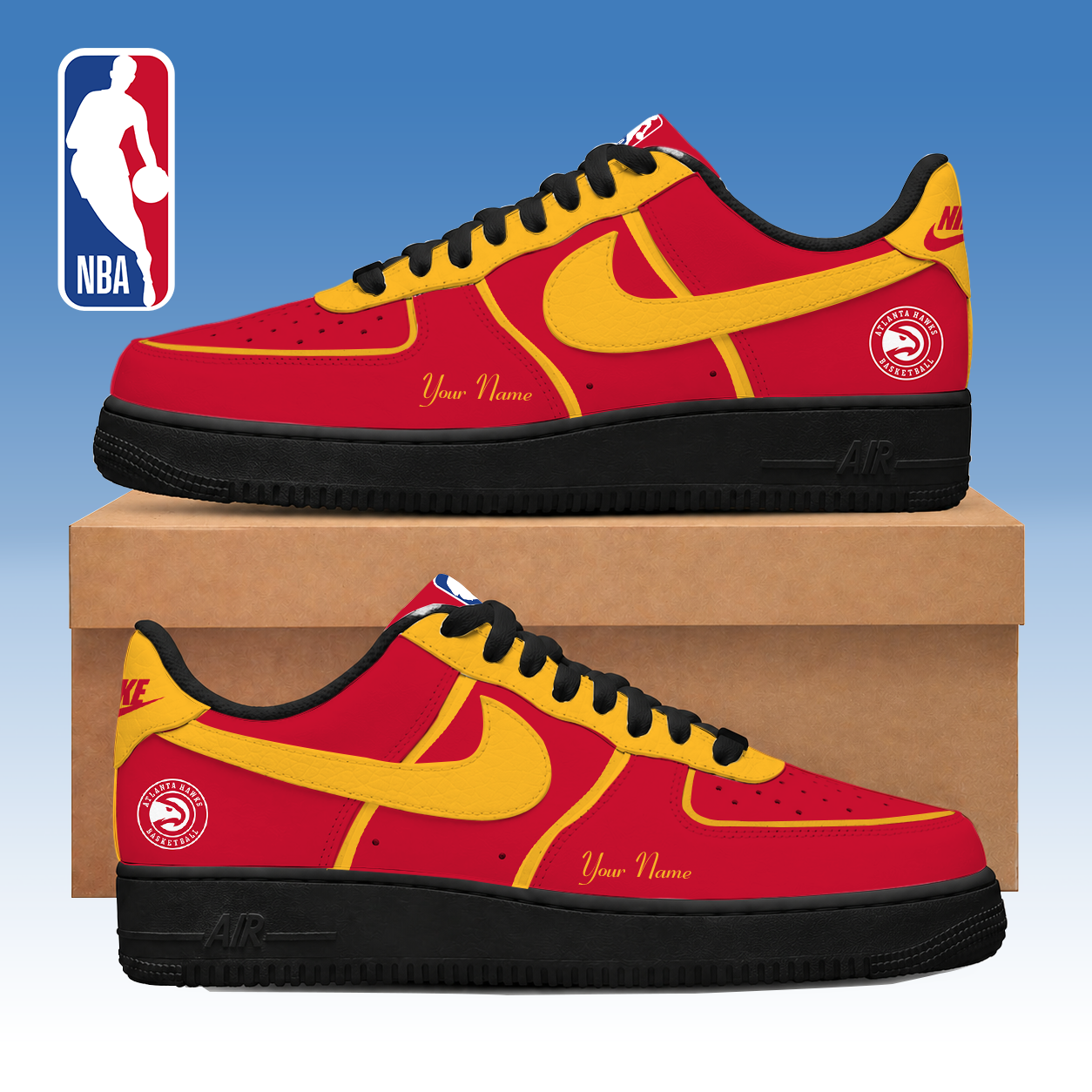 FINAL SALE - NEW CUSTOMIZED NBA17 AHA ATLANTA HAWKS AF1 SNEAKERS