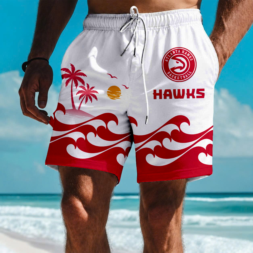 FINAL SALE - NEW CUSTOMIZED NBA17 AHA ATLANTA HAWKS SHORT PANTS