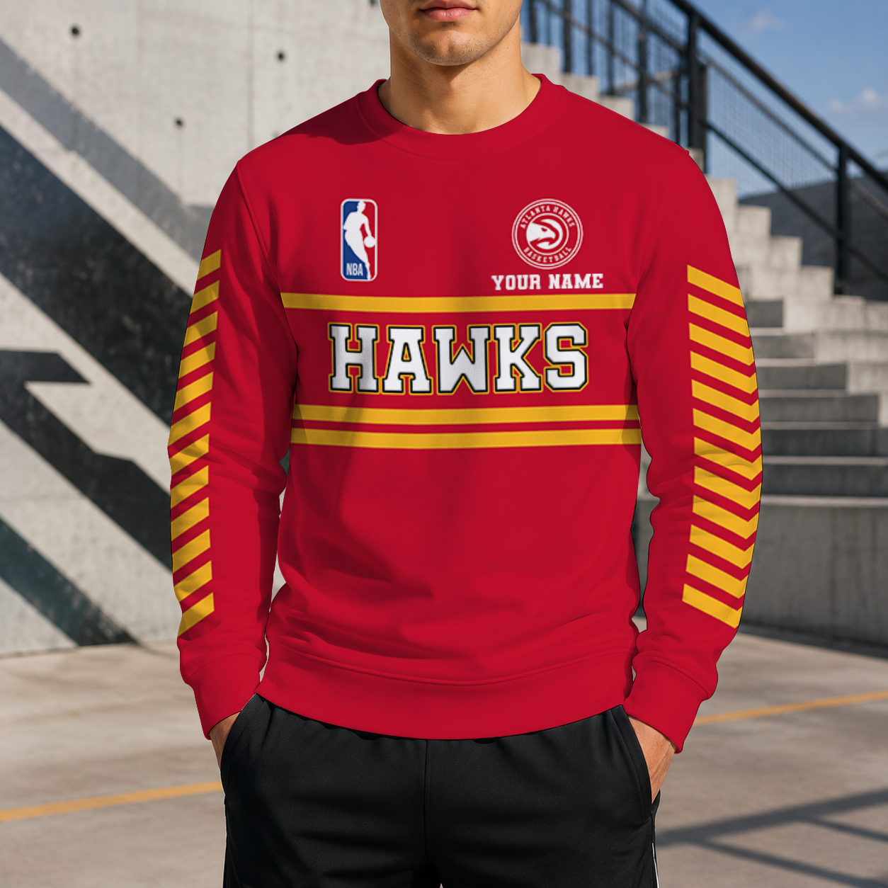 FINAL SALE - NEW CUSTOMIZED NBA17 AHA ATLANTA HAWKS UNISEX SWEATSHIRT