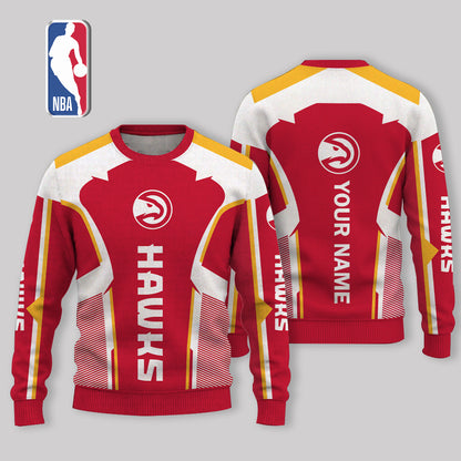 LIMITED EDITION - NEW CUSTOMIZED NBA17 AHA ATLANTA HAWKS UGLY SWEATER