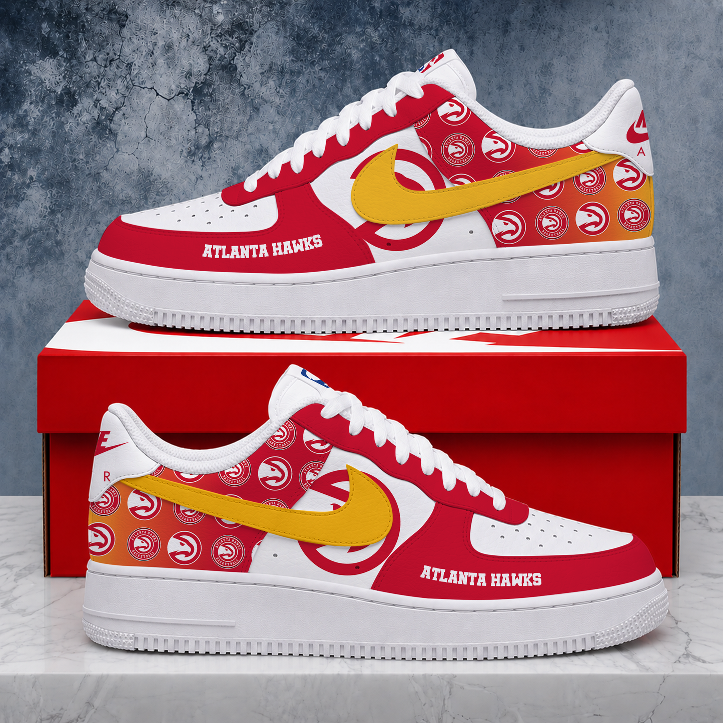 ELITE EDITION - NEW CUSTOMIZED NBA17 AHA ATLANTA HAWKS AF1 SNEAKERS