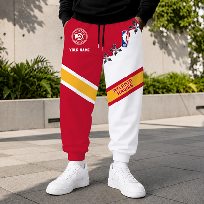 FINAL SALE - NEW CUSTOMIZED NBA17 AHA ATLANTA HAWKS SWEATPANTS
