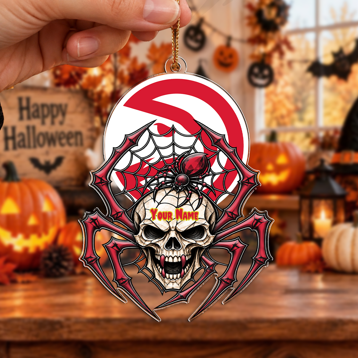 VIRAL EDITION - NEW CUSTOMIZED NBA17 AHA ATLANTA HAWKS HALLOWEEN ACRYLIC ORNAMENT