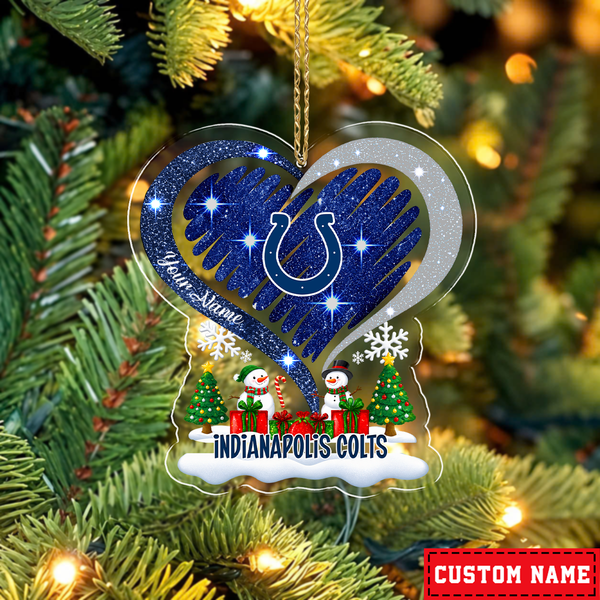 LIMITED EDITION - NEW CUSTOMIZED NFL17 IDC INDIANAPOLIS COLTS CHRISTMAS ACRYLIC ORNAMENT