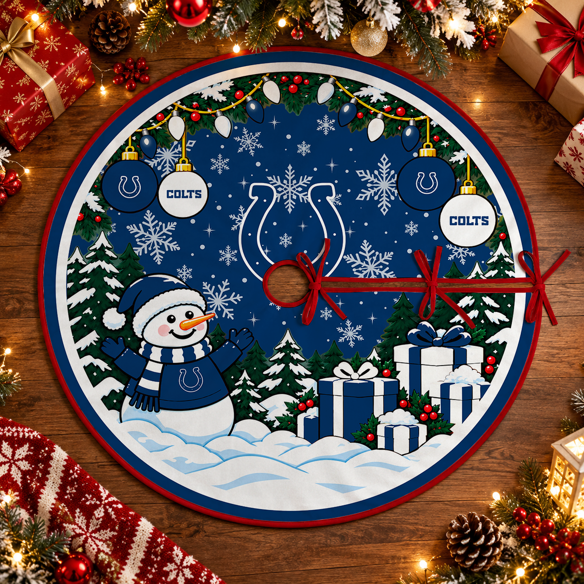 [FAN FAVORITE] NEW PERSONALIZED NFL17 IDC INDIANAPOLIS COLTS CHRISTMAS TREE SKIRT