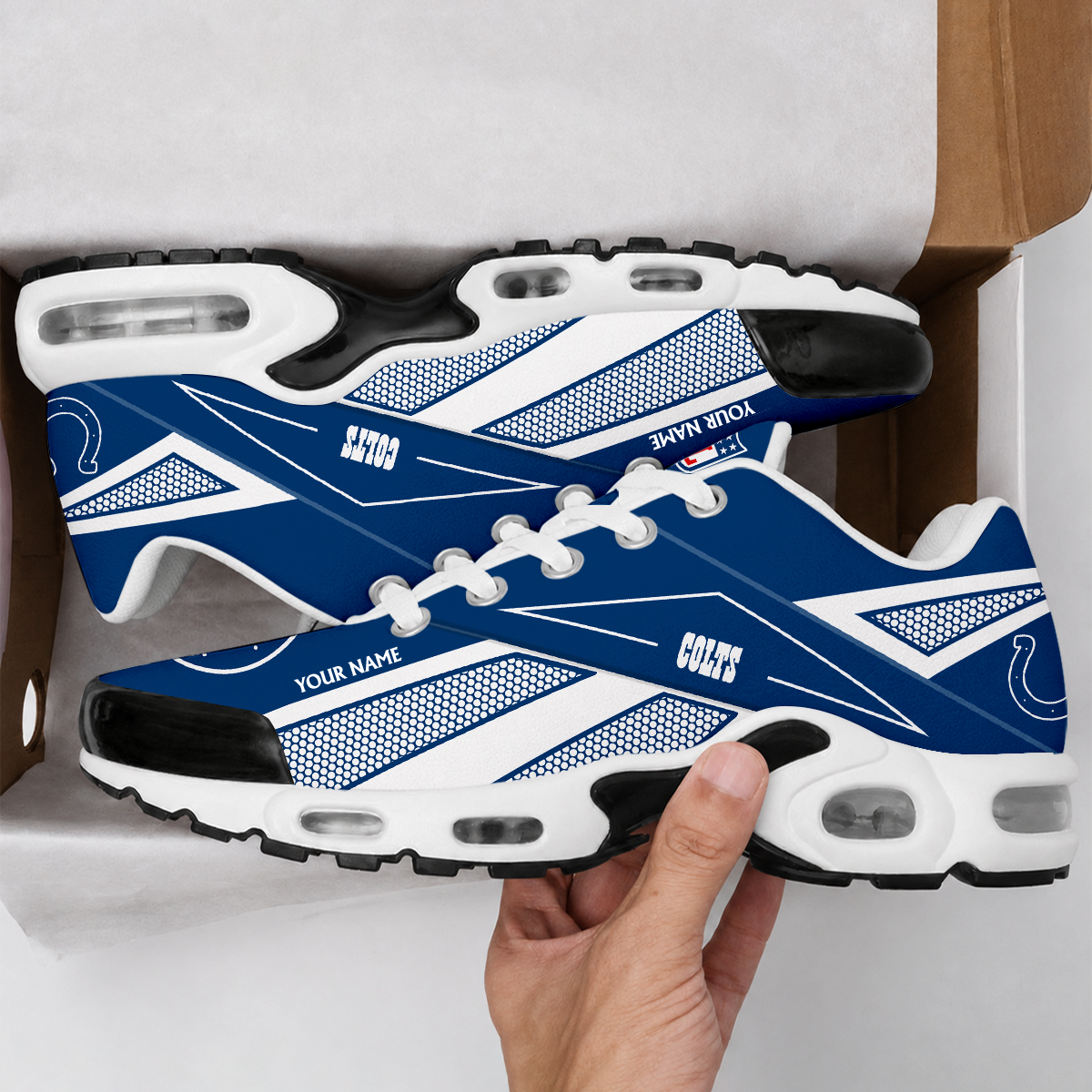FLASH SALE - NEW CUSTOMIZED NFL17 IDC INDIANAPOLIS COLTS AIR MAX PLUS SNEAKERS
