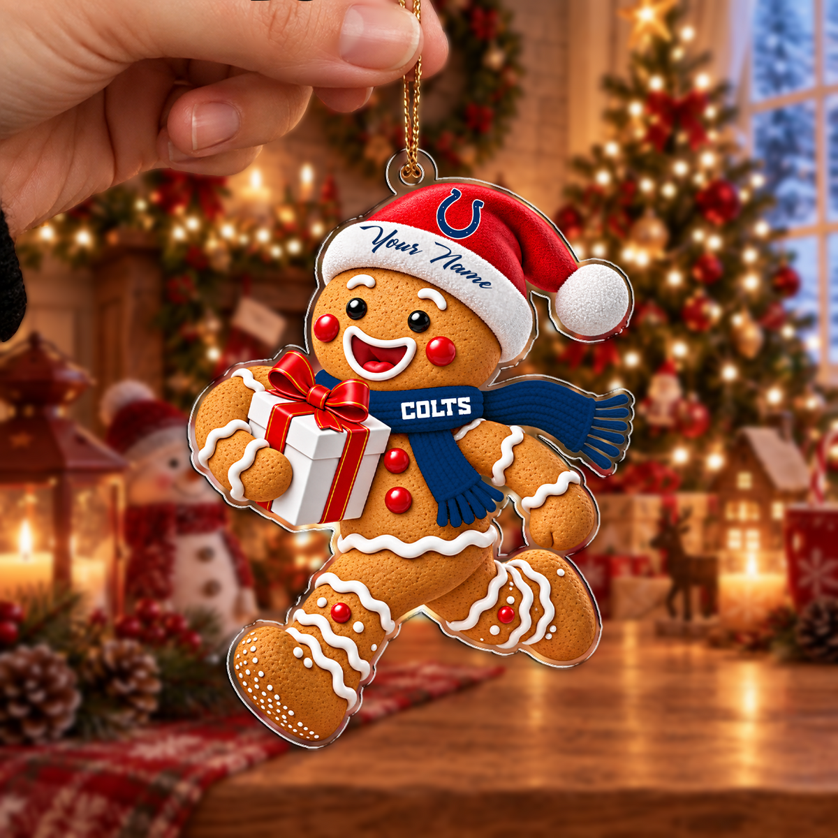 FINAL SALE - NEW CUSTOMIZED NFL17 IDC INDIANAPOLIS COLTS CHRISTMAS ACRYLIC ORNAMENT