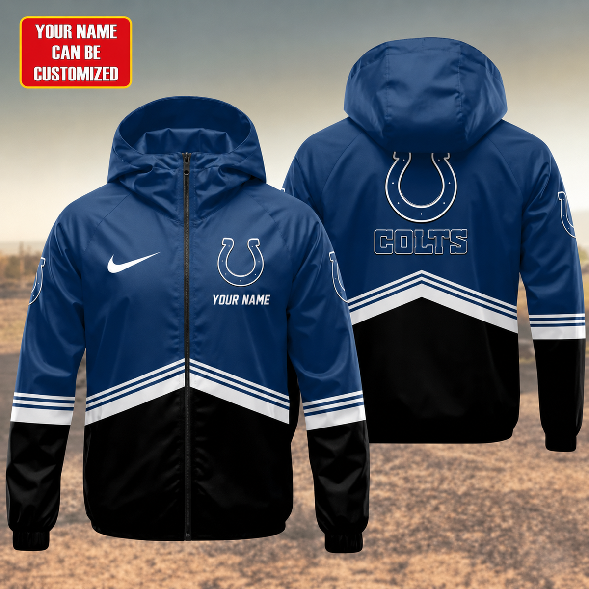 LIMITED EDITION - NEW CUSTOMIZED NFL17 IDC INDIANAPOLIS COLTS UNISEX WINDBREAKER JACKET