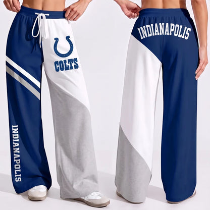 LIMITED EDITION - NEW CUSTOMIZED NFL17 IDC INDIANAPOLIS COLTS WOMEN'S WIDE LEG PANTS