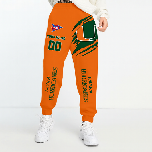 LIMITED DROP - NEW CUSTOMIZED | NCAA FBS17 MIH MI HURRICANES UNISEX LONG PANTS