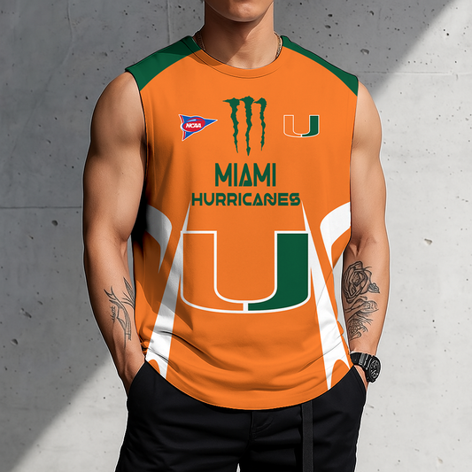 ACTIVE OFFER - NEW CUSTOMIZED | NCAA FBS17 MIH MI HURRICANES MEN'S GYM SHIRT
