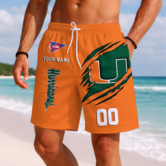 LIMITED DROP - NEW CUSTOMIZED | NCAA FBS17 MIH MI HURRICANES SHORT PANTS