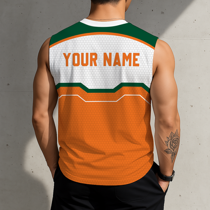 LIMITED EDITION - NEW CUSTOMIZED NCAA FBS17 MIH MIAMI HURRICANES MEN'S GYM SHIRT
