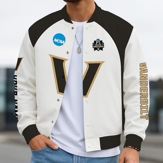 LIMITED DROP - NEW CUSTOMIZED|NCAA CWS17 VDC VD COMMODORES BASEBALL JACKET, SATIN VARSITY JACKET