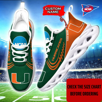FLASH SALE - NEW CUSTOMIZED NCAA FBS17 MIH MIAMI HURRICANES CLUNKY SNEAKERS