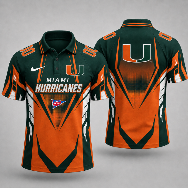 VIRAL EDITION - NEW CUSTOMIZED NCAA FBS17 MIH MIAMI HURRICANES POLO SHIRT, ZIP POLO SHIRT, HOODIE, ZIP HOODIE, T-SHIRT & SWEATSHIRT