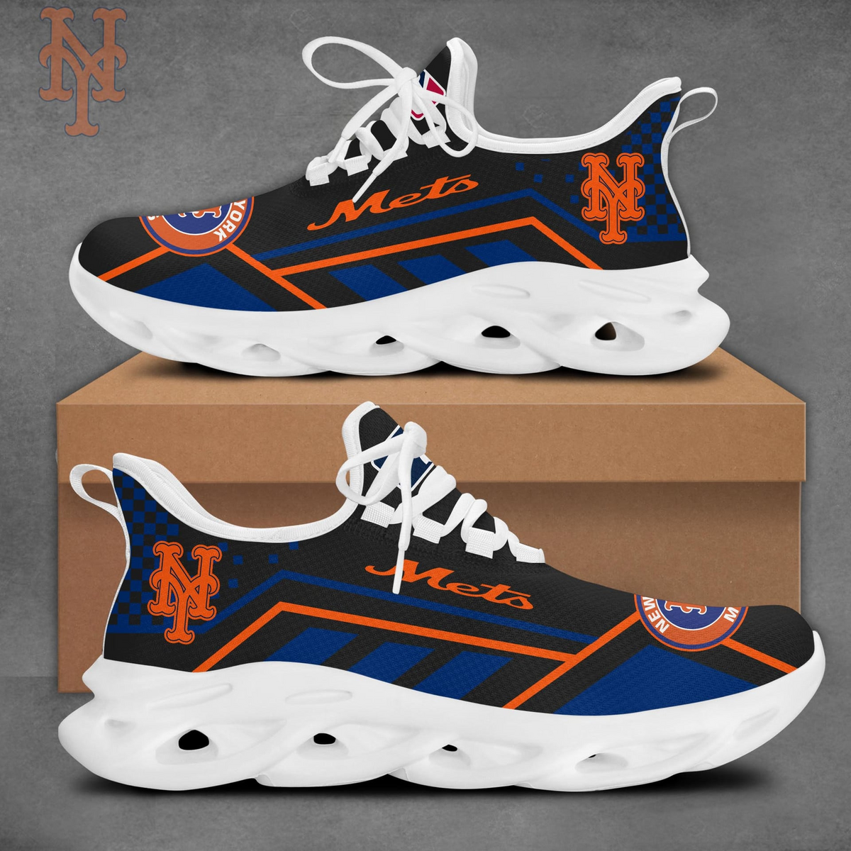VIRAL EDITION - NEW CUSTOMIZED MLB17 NYM NEW YORK METS MAX SOUL SHOES