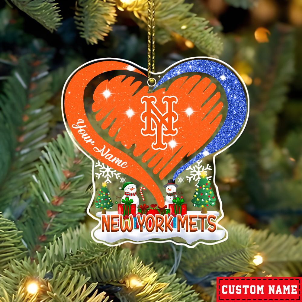 FINAL SALE - NEW CUSTOMIZED MLB17 NYM NEW YORK METS CHRISTMAS ACRYLIC ORNAMENT